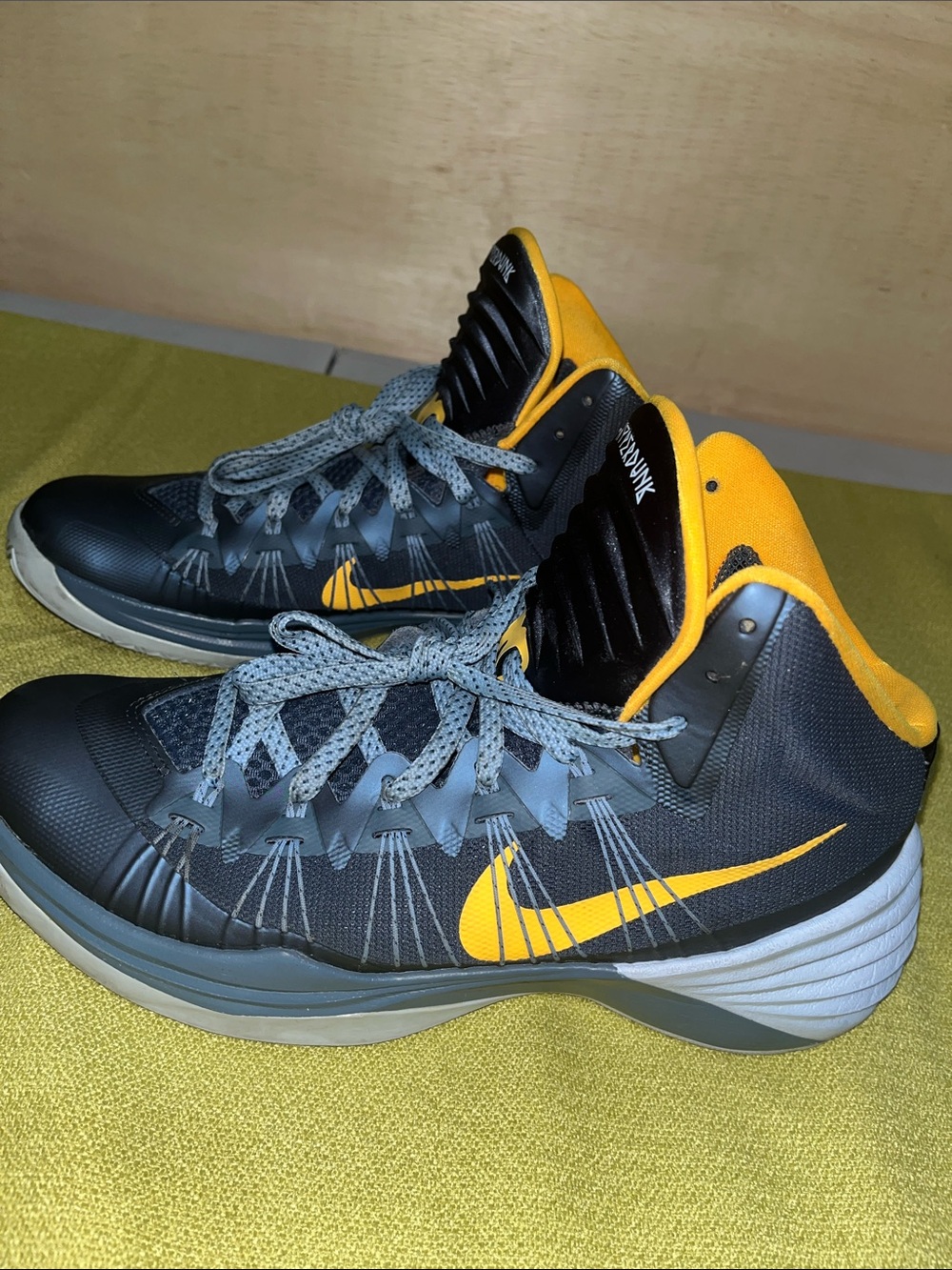 Nike Kids Black and Yellow Mid-Top Sneakers